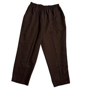 Vtg Briggs New York Womens Brown Elastic Waist Pull On Straight Leg Pants sz 22w